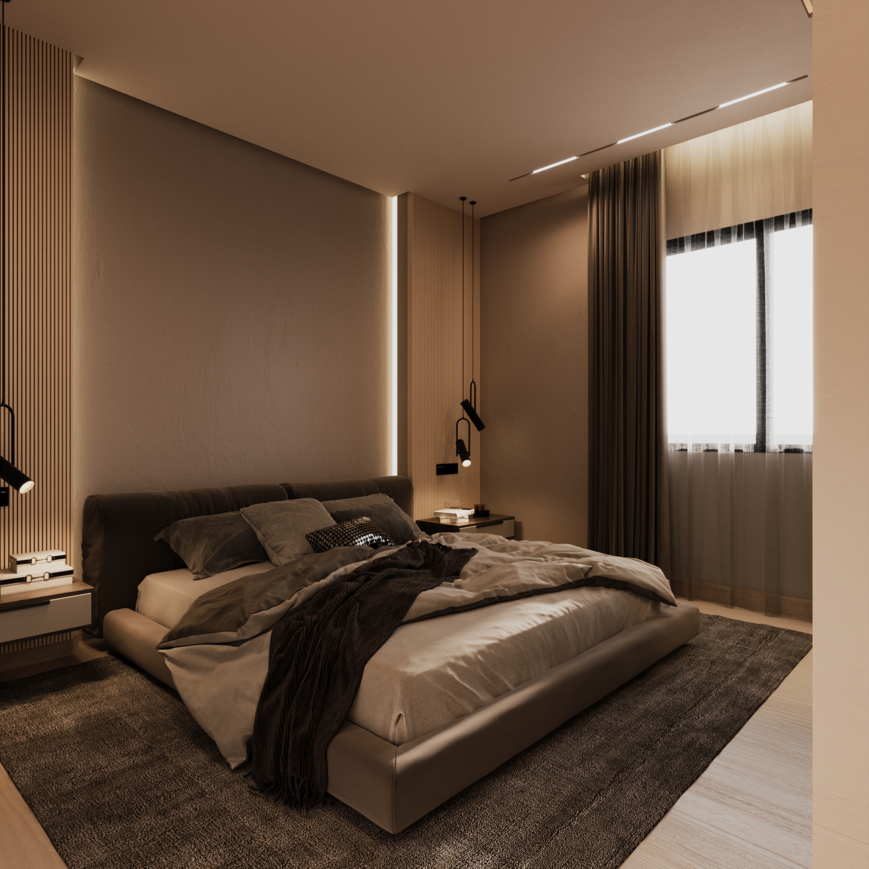 Residential Project : Living Room , Master Bedroom